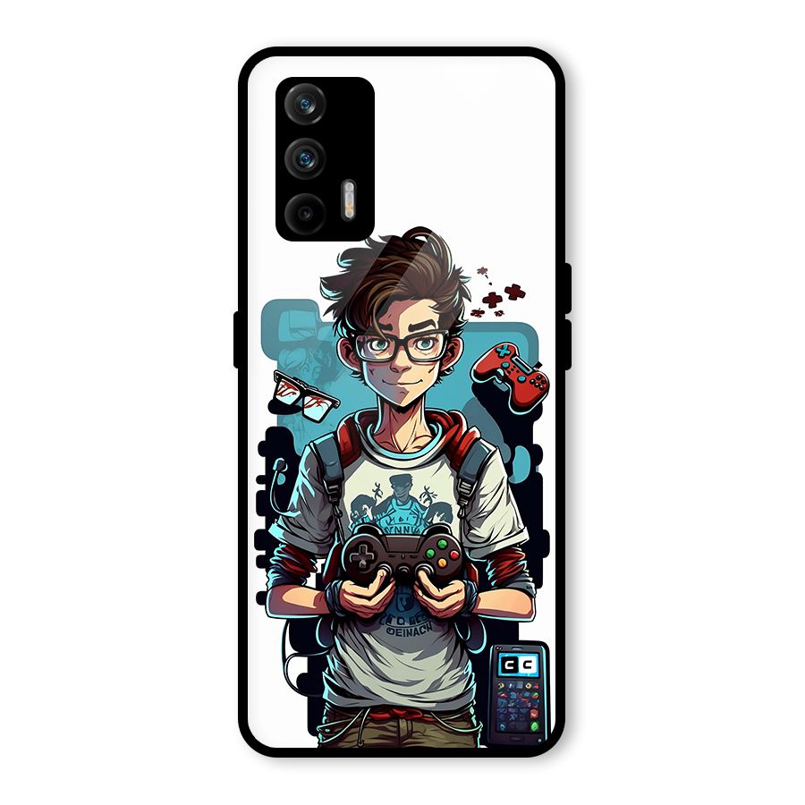 Cool Gamer Guy Glass Back Case for Realme X7 Max