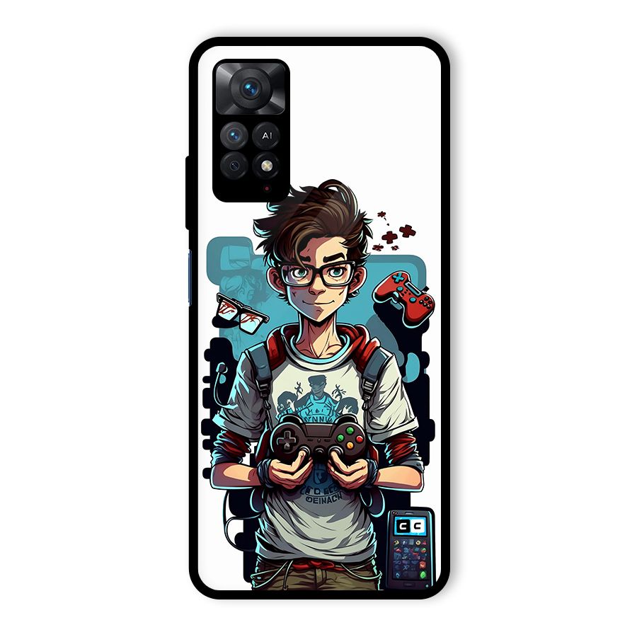 Cool Gamer Guy Glass Back Case for Redmi Note 11 Pro