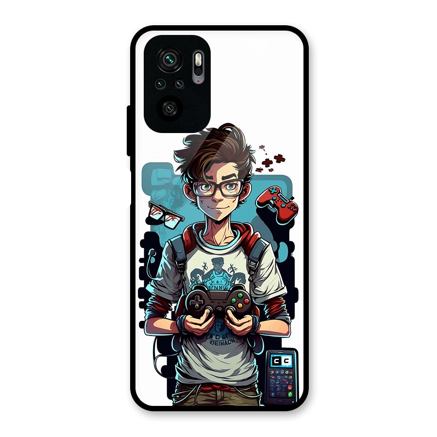 Cool Gamer Guy Glass Back Case for Redmi Note 11 SE