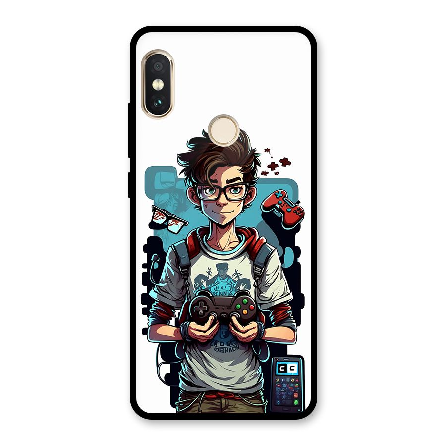 Cool Gamer Guy Glass Back Case for Redmi Note 5 Pro