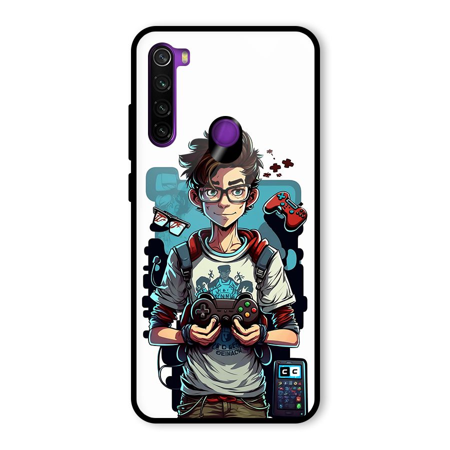 Cool Gamer Guy Glass Back Case for Redmi Note 8