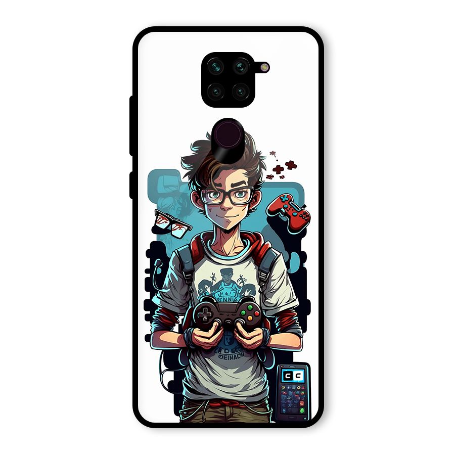 Cool Gamer Guy Glass Back Case for Redmi Note 9