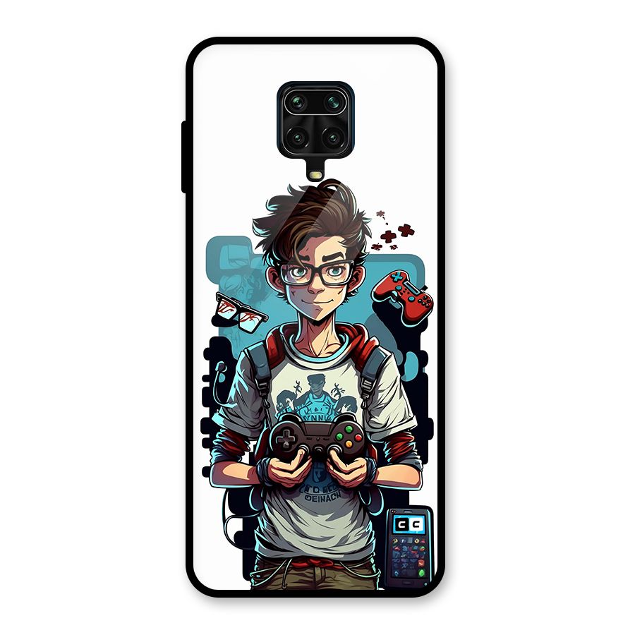 Cool Gamer Guy Glass Back Case for Redmi Note 9 Pro
