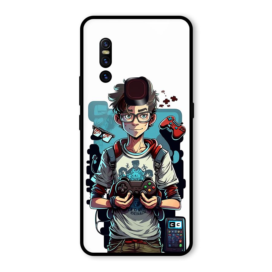 Cool Gamer Guy Glass Back Case for Vivo V15