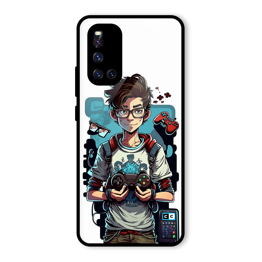 Cool Gamer Guy Glass Back Case for Vivo V19
