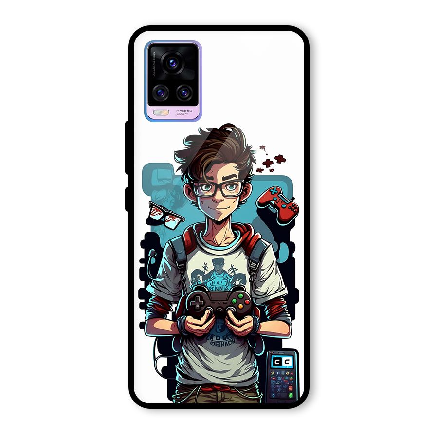 Cool Gamer Guy Glass Back Case for Vivo V20 Pro