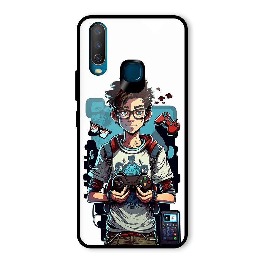 Cool Gamer Guy Glass Back Case for Vivo Y12