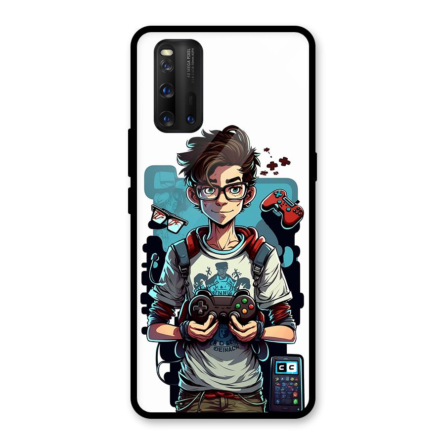 Cool Gamer Guy Glass Back Case for Vivo iQOO 3