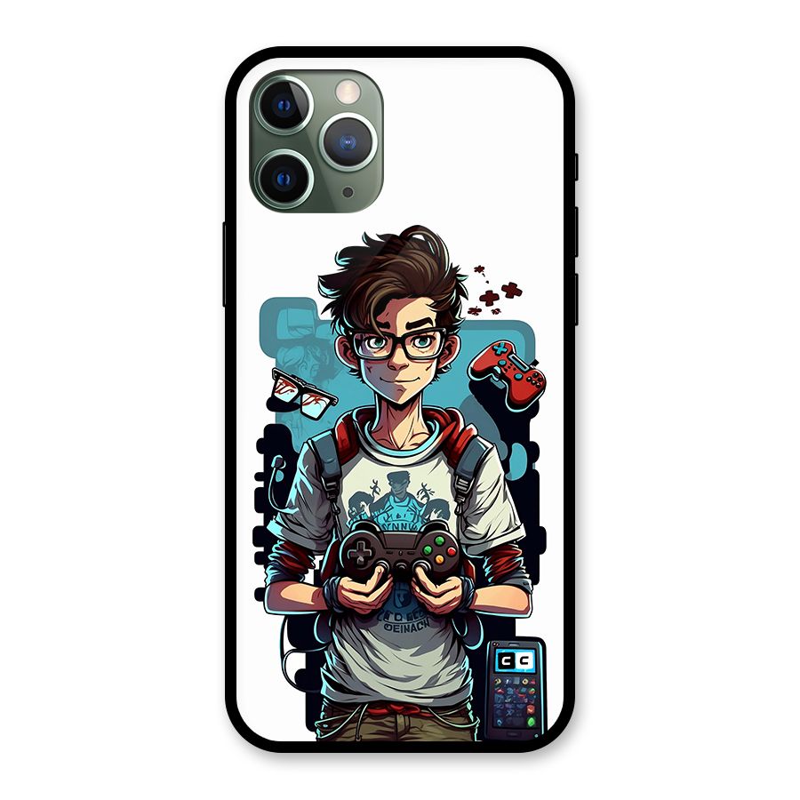 Cool Gamer Guy Glass Back Case for iPhone 11 Pro