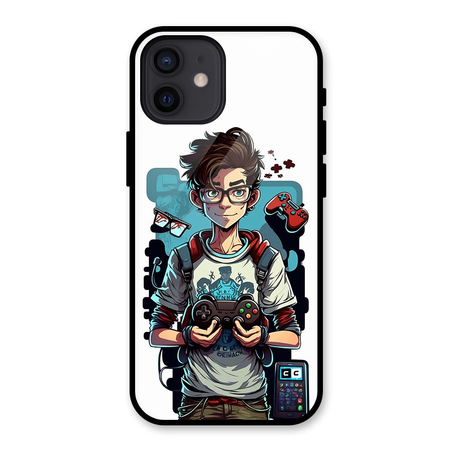 Cool Gamer Guy Glass Back Case for iPhone 12