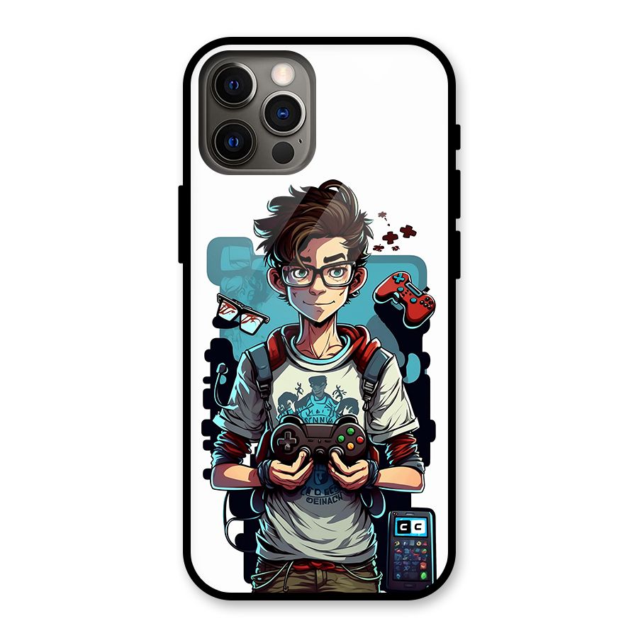 Cool Gamer Guy Glass Back Case for iPhone 12 Pro