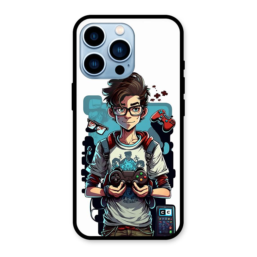Cool Gamer Guy Glass Back Case for iPhone 13 Pro