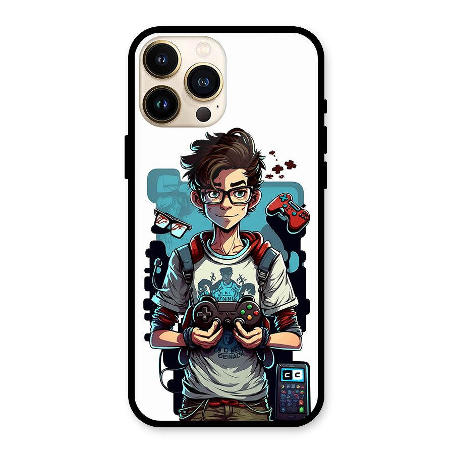 Cool Gamer Guy Glass Back Case for iPhone 13 Pro Max