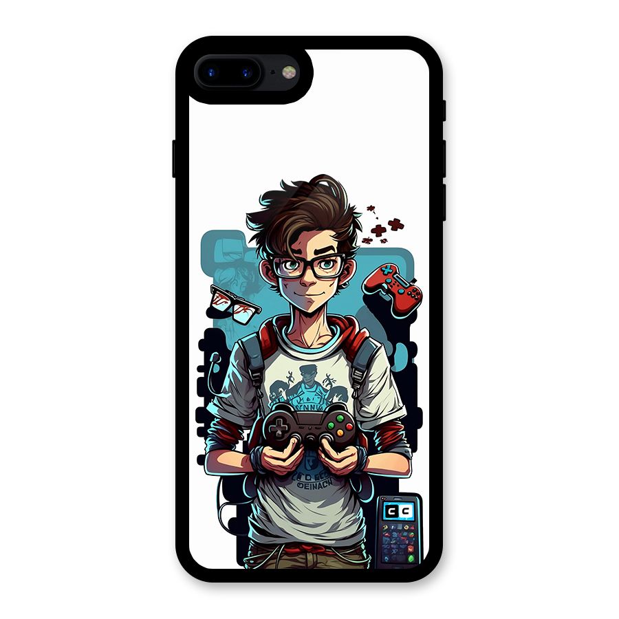 Cool Gamer Guy Glass Back Case for iPhone 8 Plus