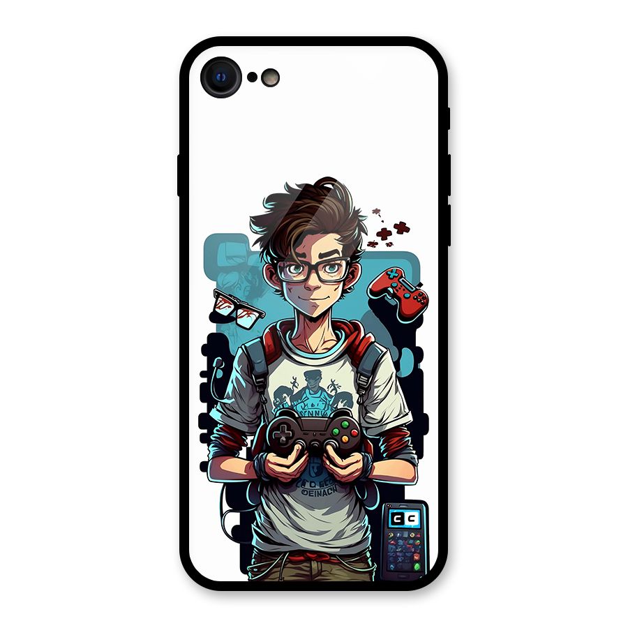 Cool Gamer Guy Glass Back Case for iPhone SE 2022