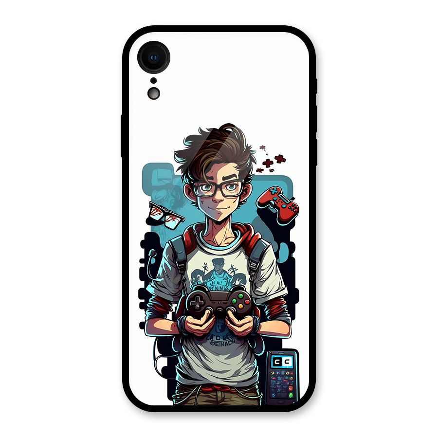 Cool Gamer Guy Glass Back Case for iPhone XR