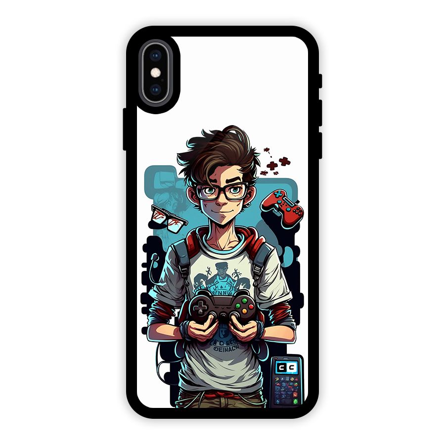 Cool Gamer Guy Glass Back Case for iPhone XS Max