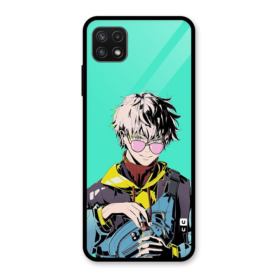 Cool Gojo Glass Back Case for Galaxy A22 5G