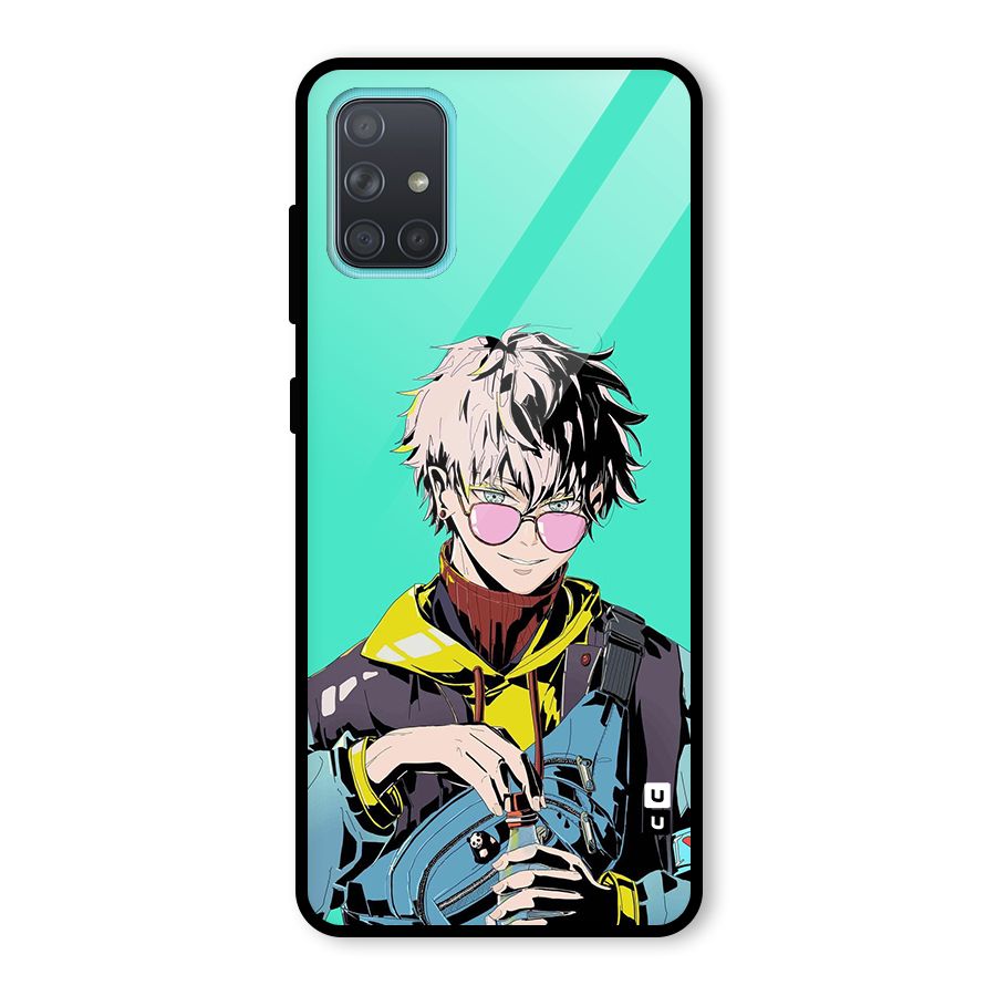 Cool Gojo Glass Back Case for Galaxy A71