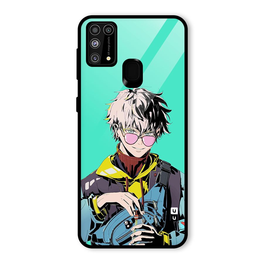 Cool Gojo Glass Back Case for Galaxy F41