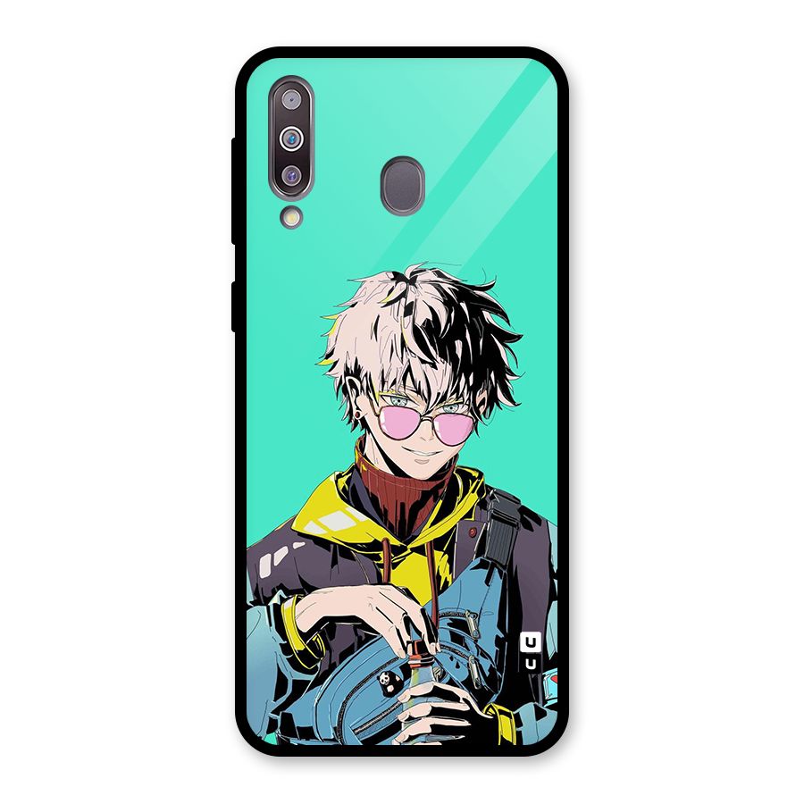 Cool Gojo Glass Back Case for Galaxy M30