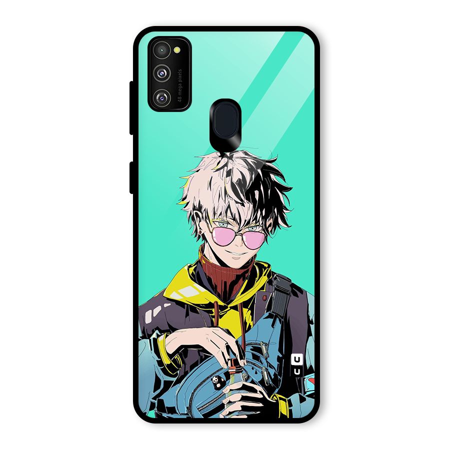 Cool Gojo Glass Back Case for Galaxy M30s