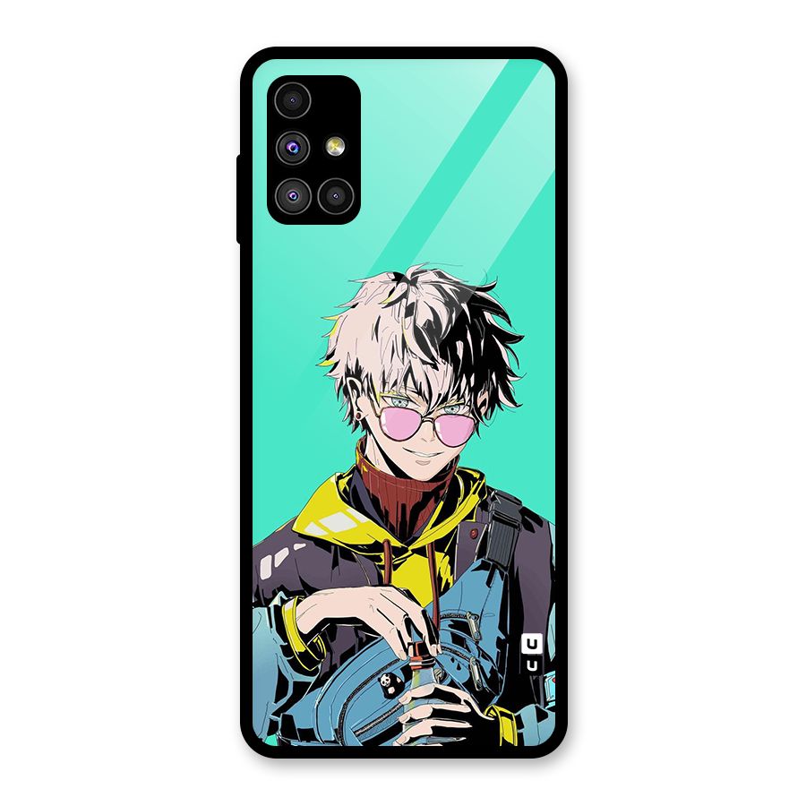Cool Gojo Glass Back Case for Galaxy M51