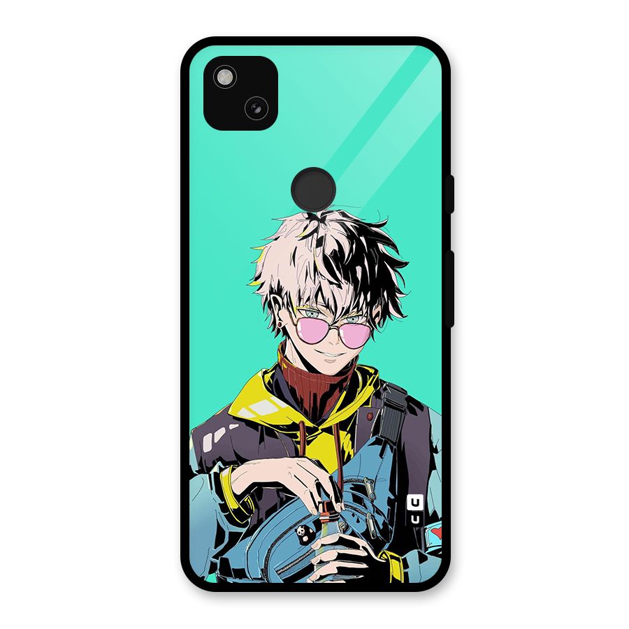 Cool Gojo Glass Back Case for Google Pixel 4a