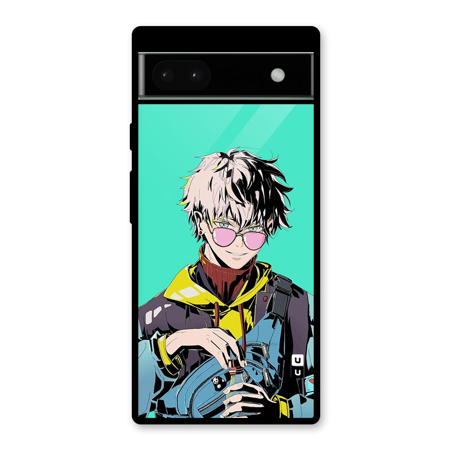 Cool Gojo Glass Back Case for Google Pixel 6a
