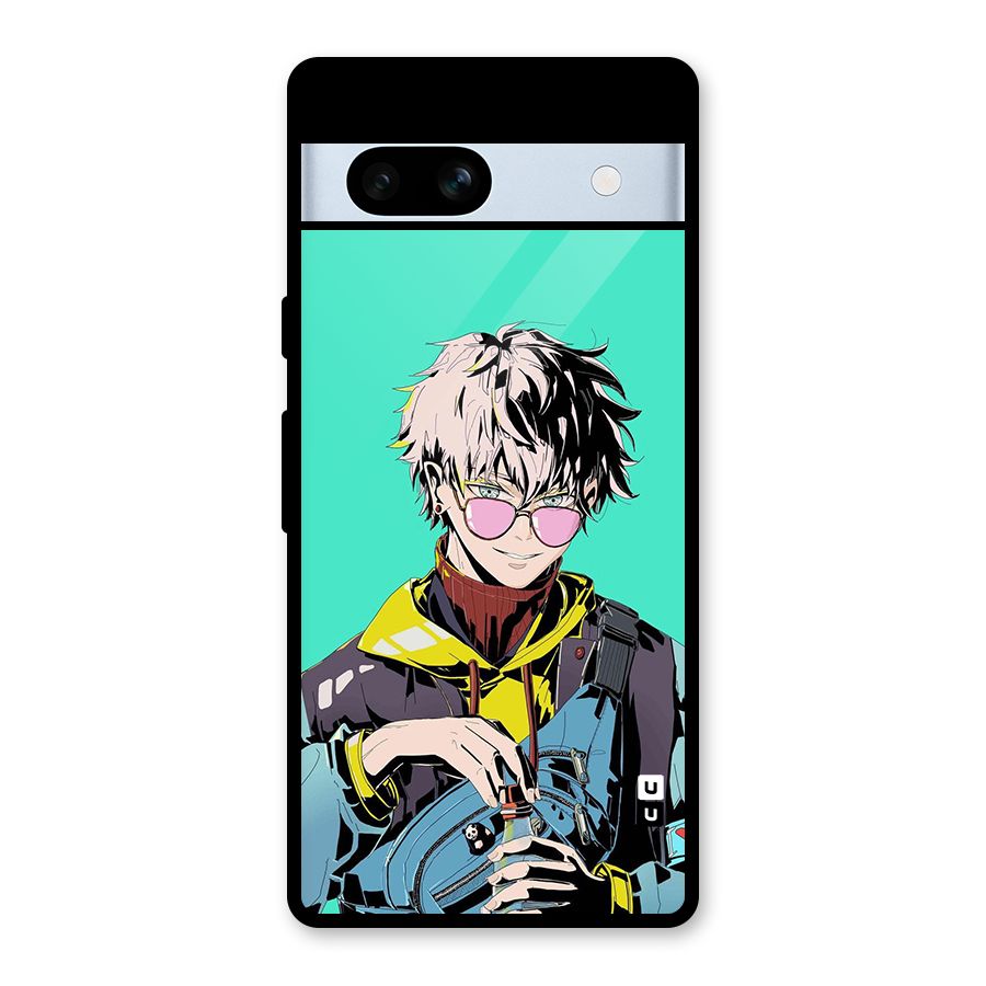 Cool Gojo Glass Back Case for Google Pixel 7a