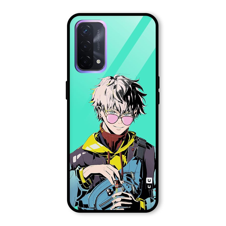 Cool Gojo Glass Back Case for Oppo A74 5G