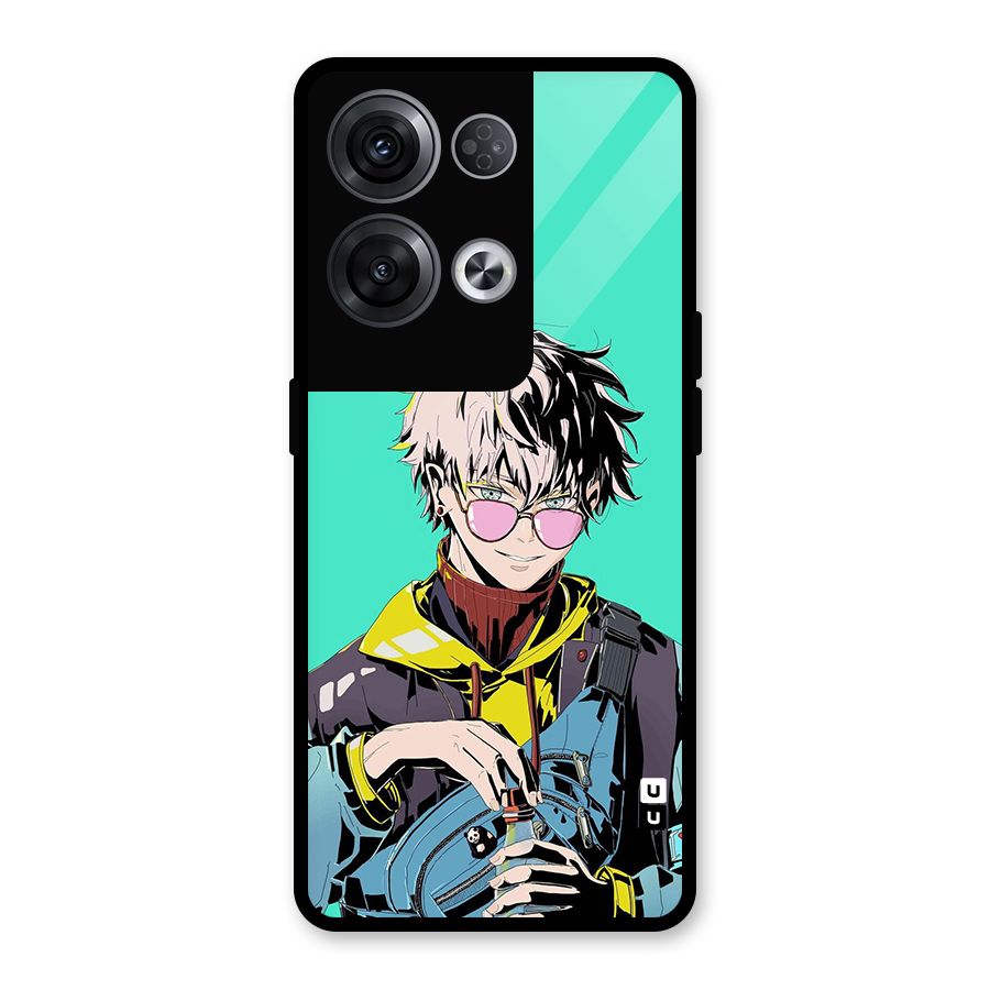 Cool Gojo Glass Back Case for Oppo Reno8 Pro 5G