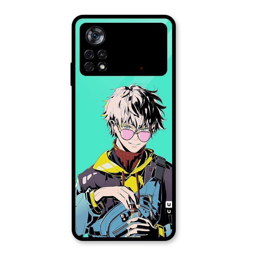 Cool Gojo Glass Back Case for Poco X4 Pro 5G