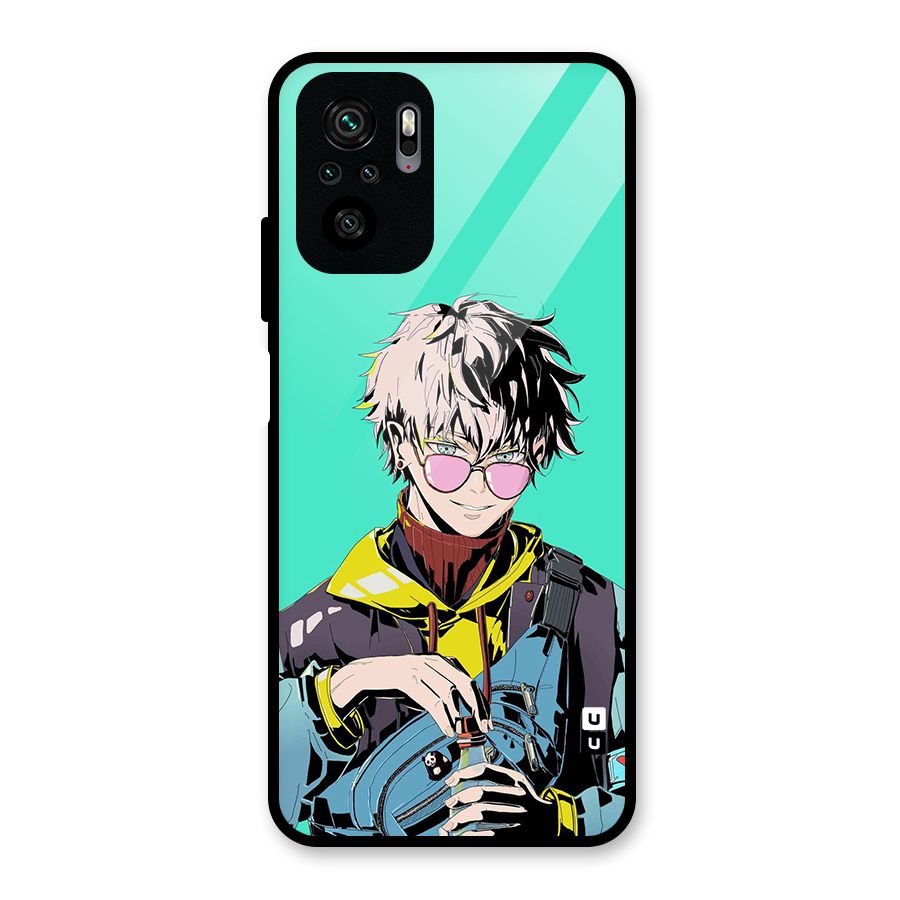 Cool Gojo Glass Back Case for Redmi Note 10S