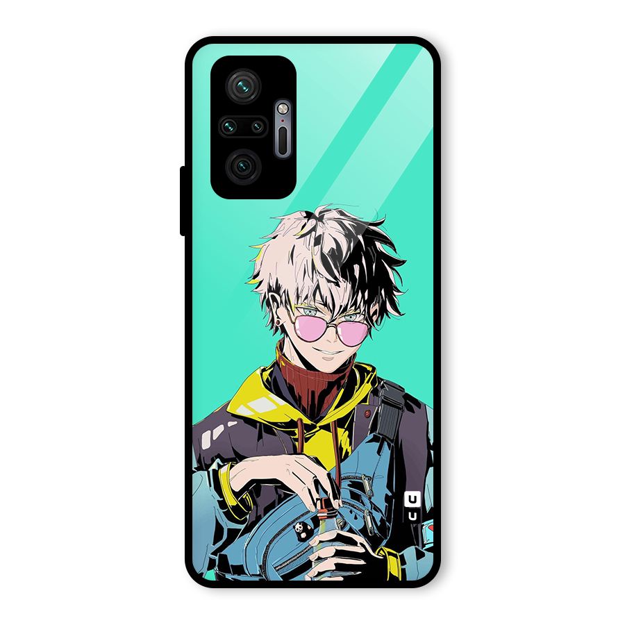 Cool Gojo Glass Back Case for Redmi Note 10 Pro Max