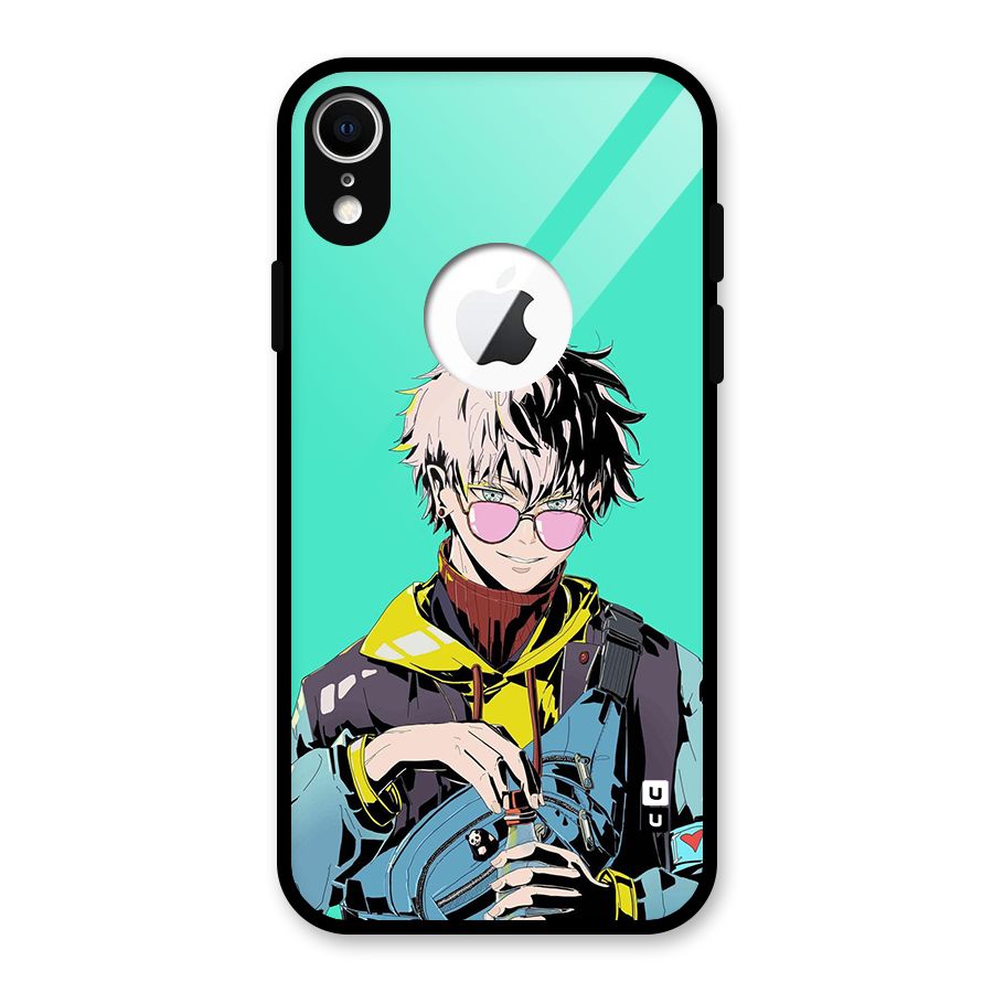 Cool Gojo Glass Back Case for iPhone XR Logo Cut