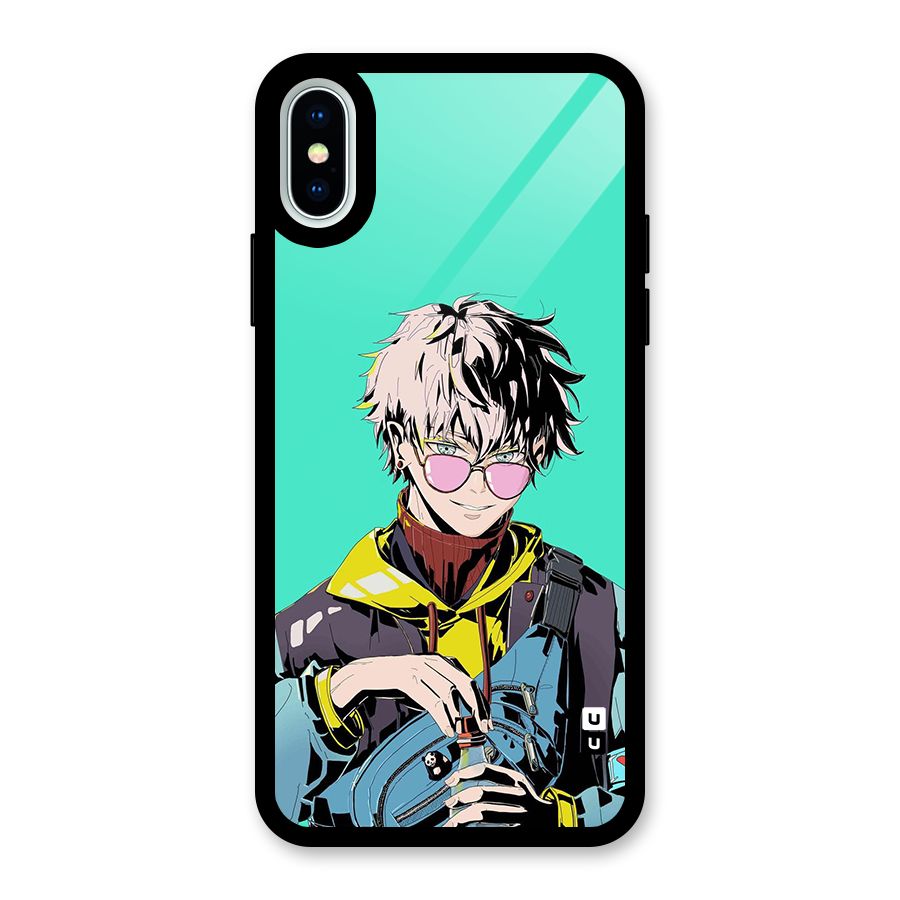 Cool Gojo Glass Back Case for iPhone XS