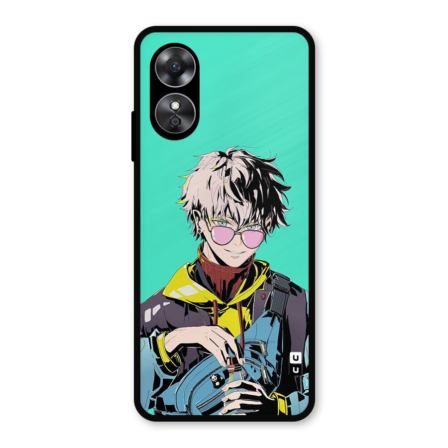 Cool Gojo Metal Back Case for Oppo A17