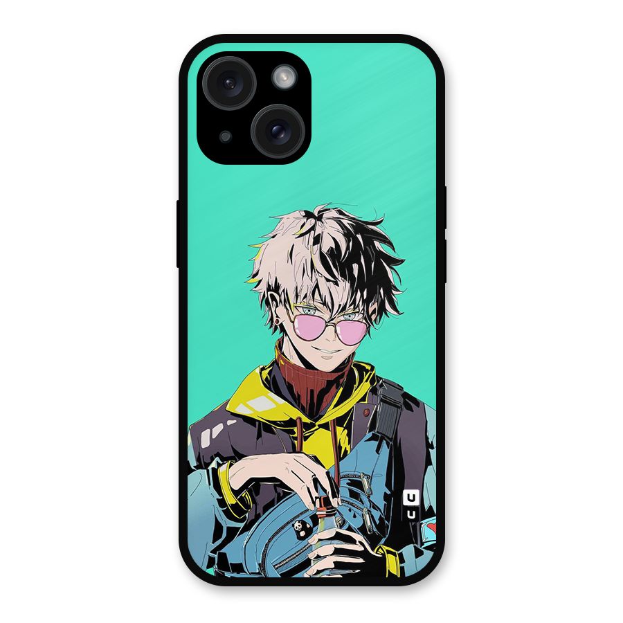 Cool Gojo Metal Back Case for iPhone 15