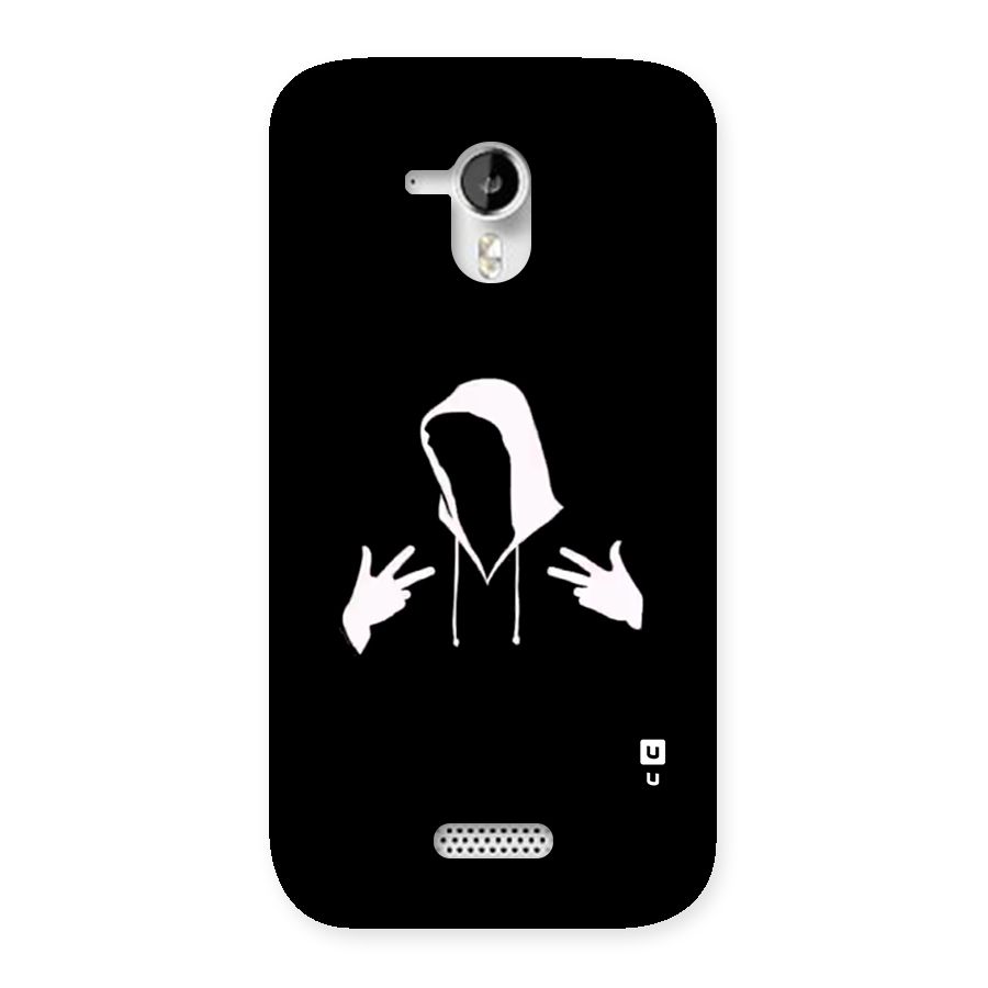 Cool Hoodie Silhouette Back Case for Canvas HD A116