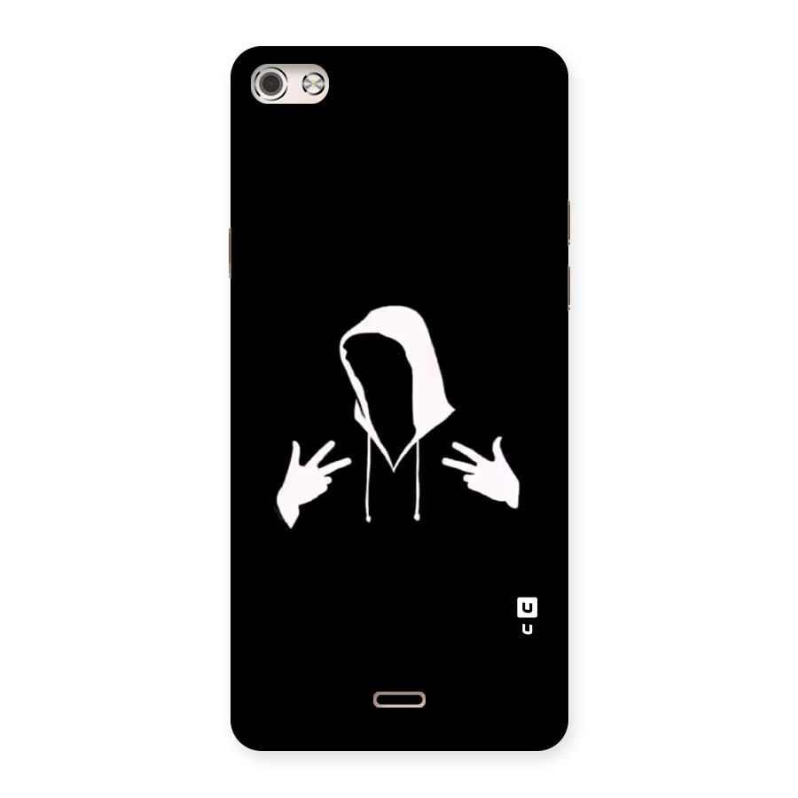 Cool Hoodie Silhouette Back Case for Canvas Silver 5