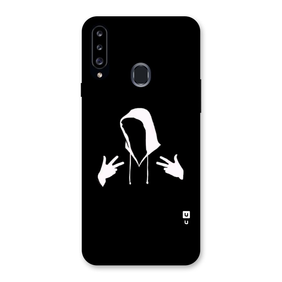 Cool Hoodie Silhouette Back Case for Galaxy A20s
