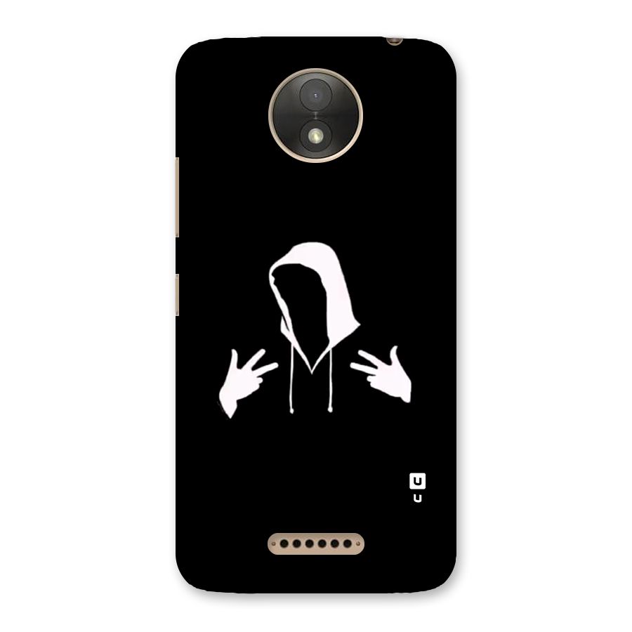 Cool Hoodie Silhouette Back Case for Moto C Plus