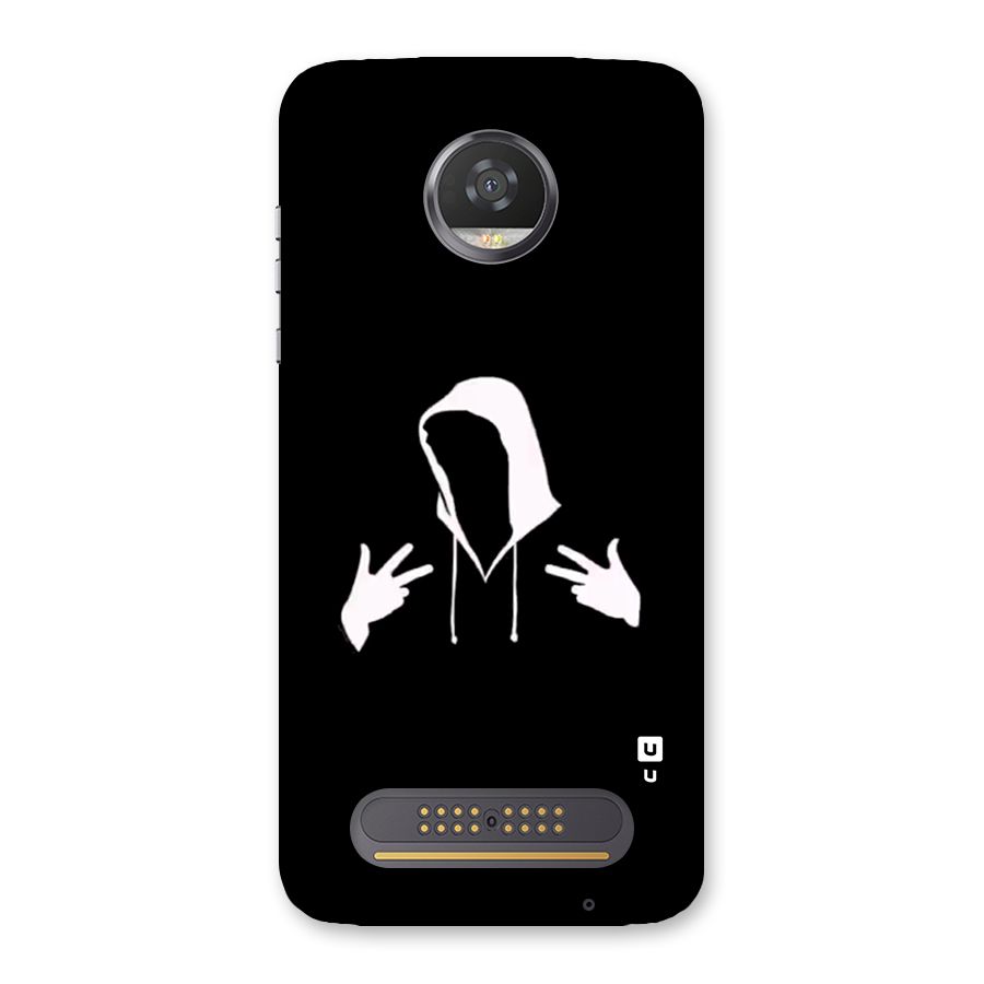 Cool Hoodie Silhouette Back Case for Moto Z2 Play
