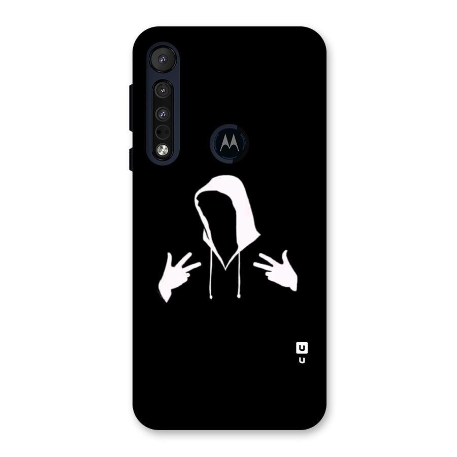 Cool Hoodie Silhouette Back Case for Motorola One Macro