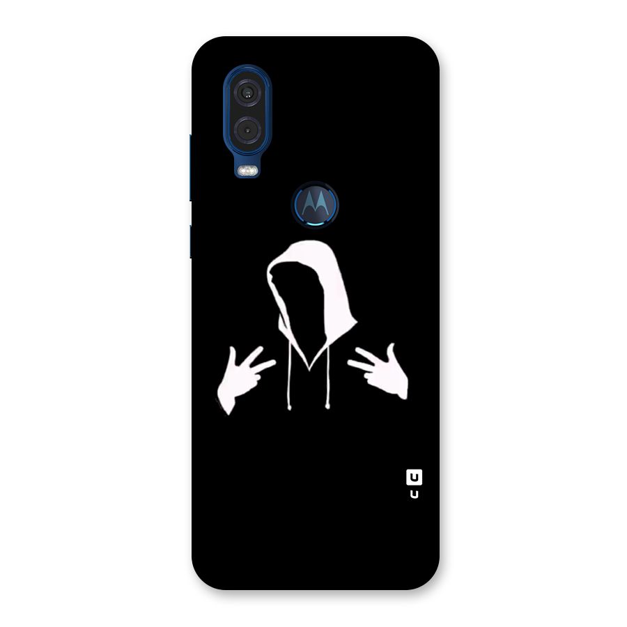 Cool Hoodie Silhouette Back Case for Motorola One Vision