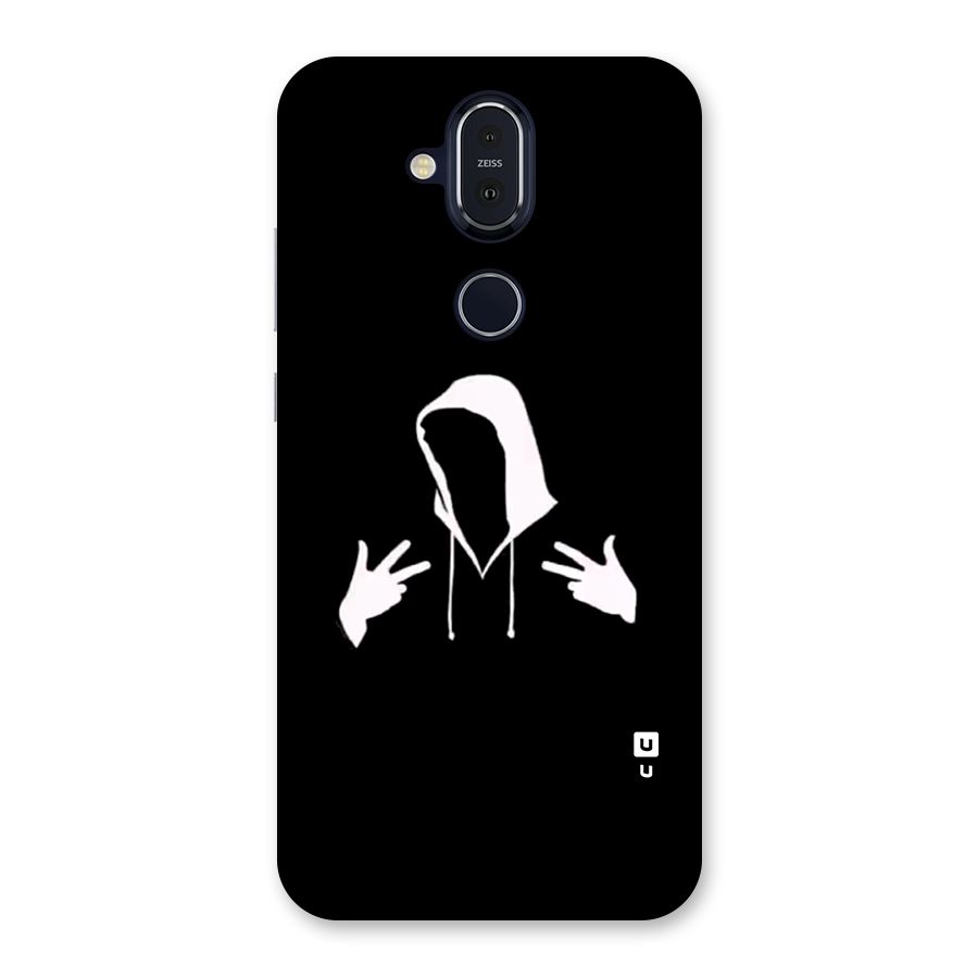 Cool Hoodie Silhouette Back Case for Nokia 8.1