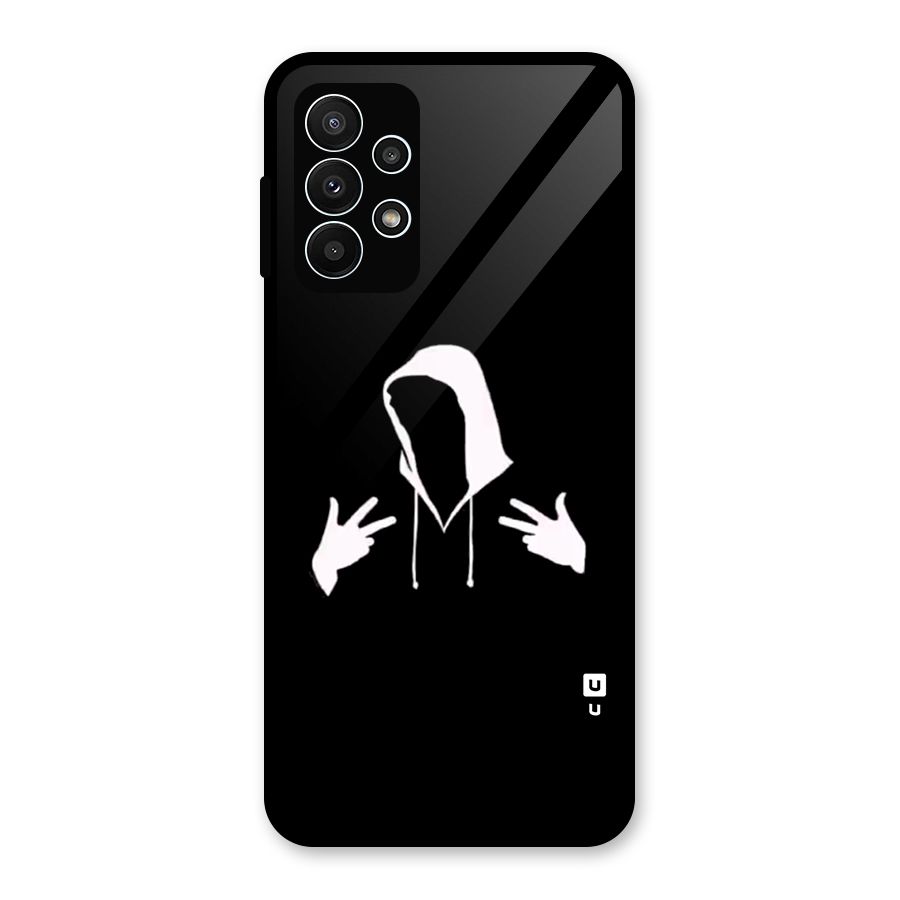 Cool Hoodie Silhouette Glass Back Case for Galaxy A23