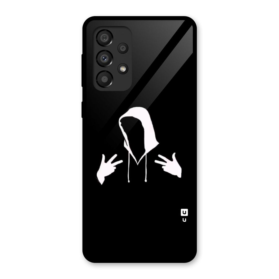 Cool Hoodie Silhouette Glass Back Case for Galaxy A33 5G