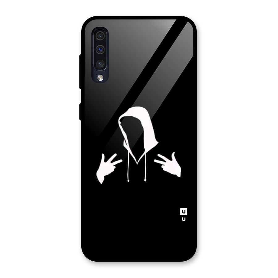 Cool Hoodie Silhouette Glass Back Case for Galaxy A50